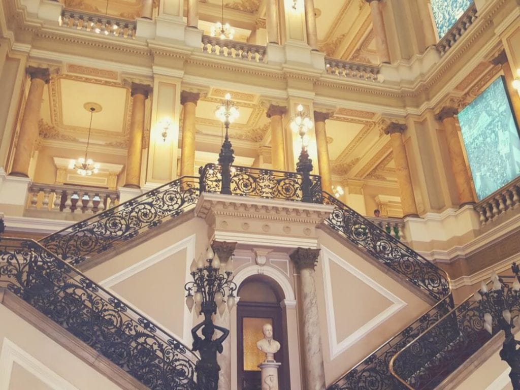 A photo of the classical interior of Biblioteca Nacional - a tour is one of interesting things to do in Rio de Janeiro