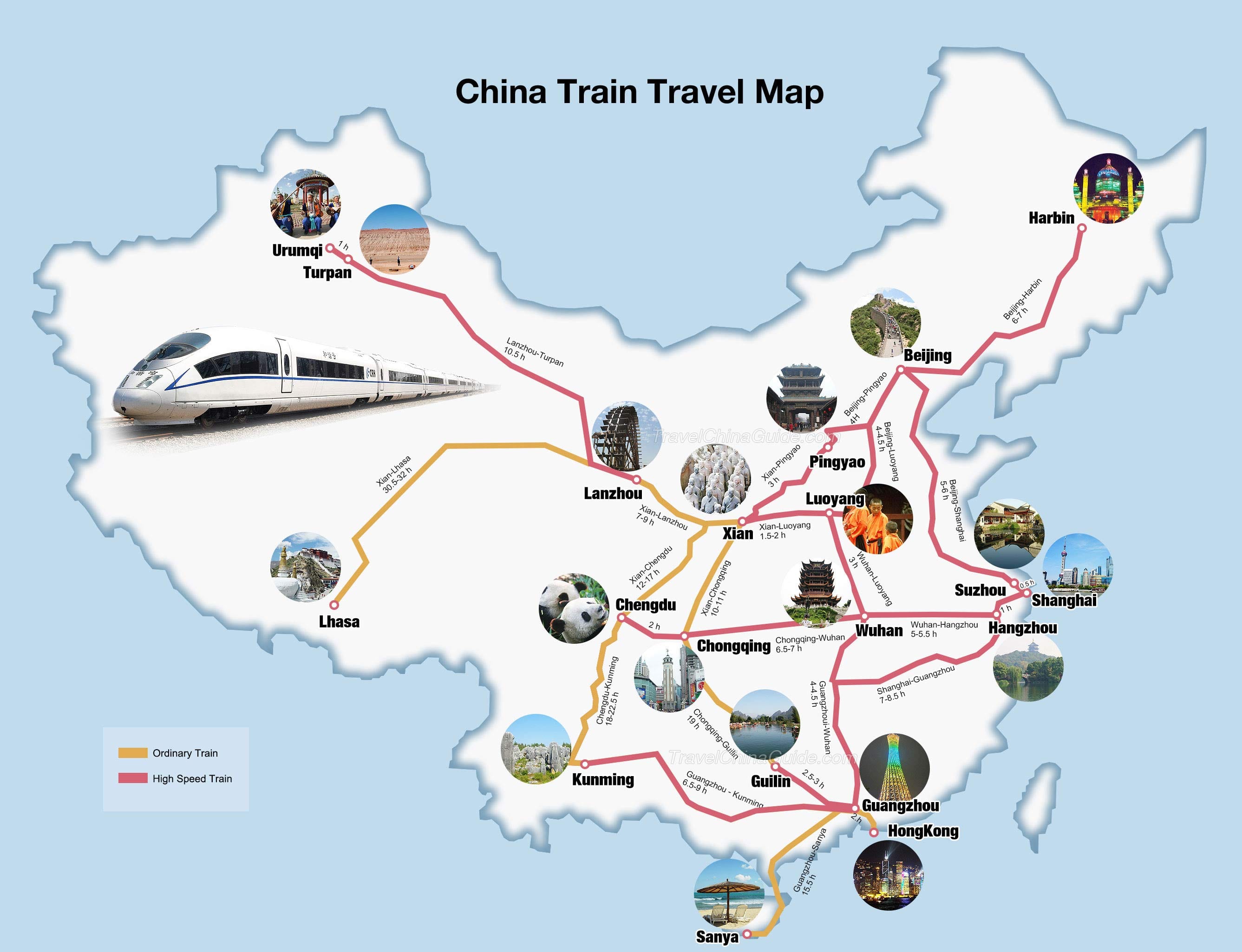 best train routes in China mapped