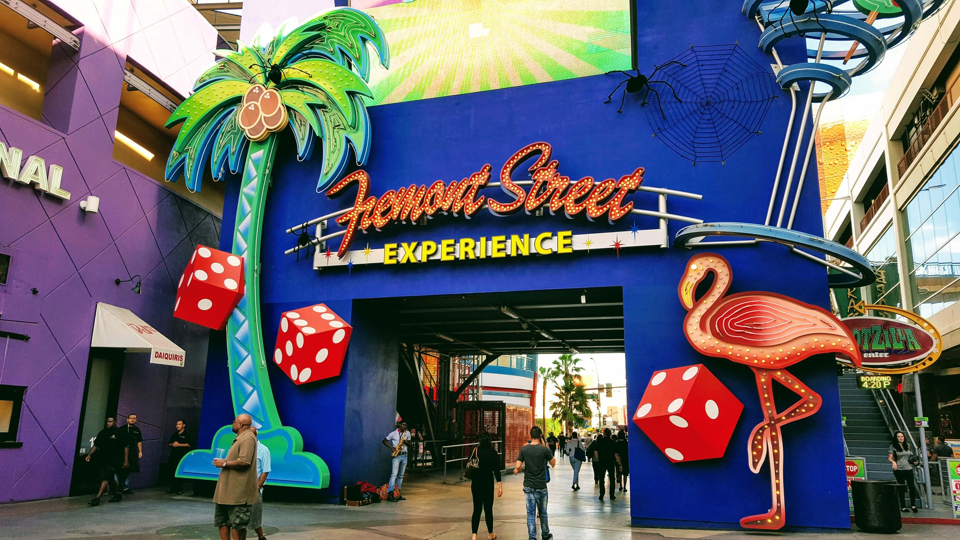 An image of Fremont Street, downtown Las Vegas that we recommend for cheap activities in Las Vegas