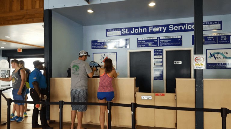 Ticket desk at the Red Hook ferry terminal