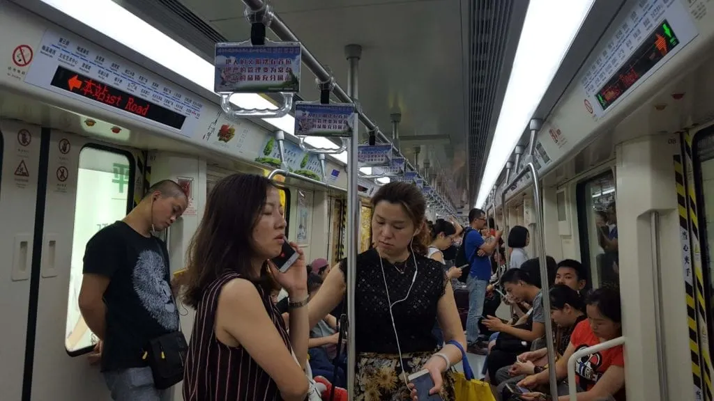 A photo of Changsha Metro on our journey from Guilin to Zhangjiajie