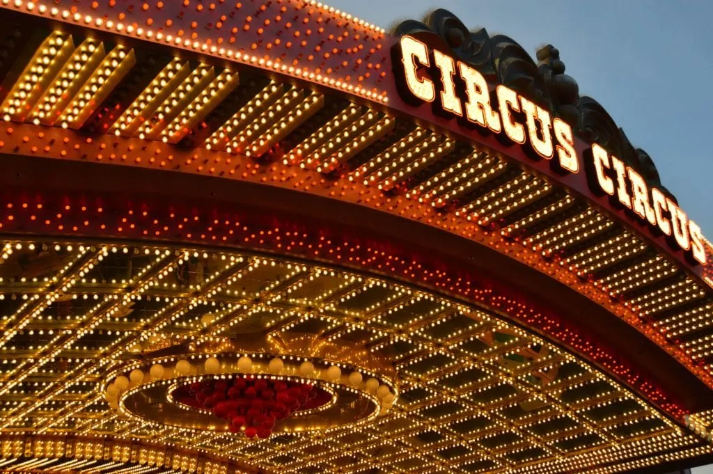 An image showing Circus Circus - a hotel we recommend for great budget accommodation on the Las Vegas strip