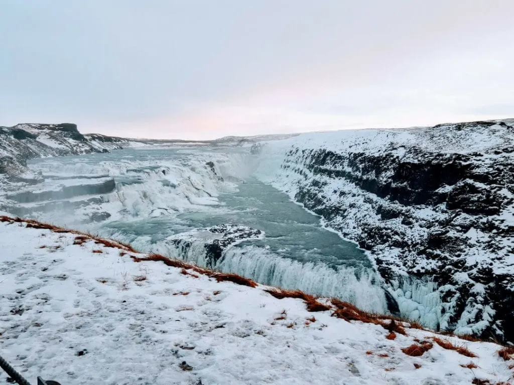 Gulfoss Waterfall in Winter