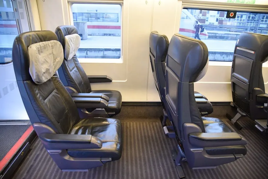 1st-class-seats- brussels-to-munich-train,1st-class-seats-ICE-train-germany,intercity-train-seats-first-class