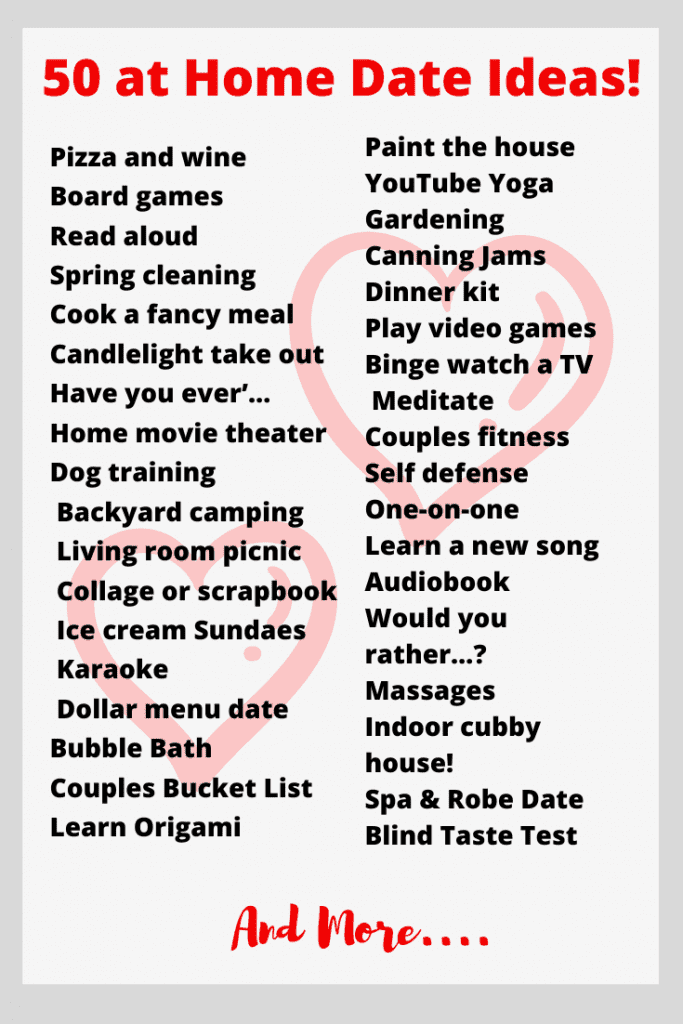 At Home Date Night Ideas  Romantic and Fun Ideas to Stay Indoors – The  Adventure Challenge