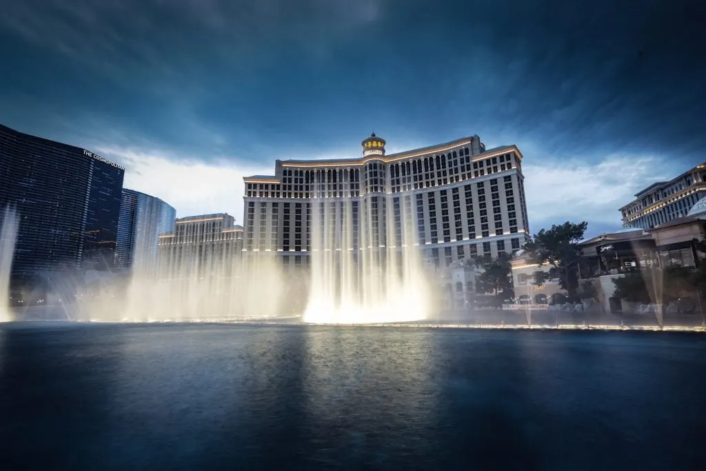 Bellagio Fountain at Night.